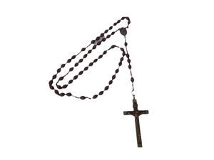 Vintage rosary olive seeds crucifix